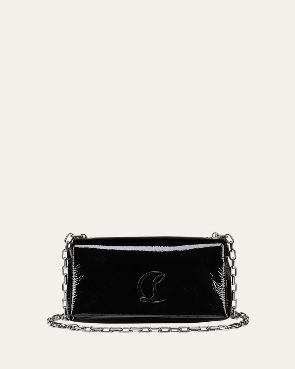 Loubi54 Flap Patent Leather Pouch Bag